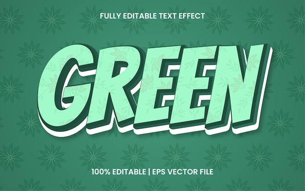 Green text effect, editable vector