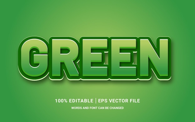 Vector green text effect editable