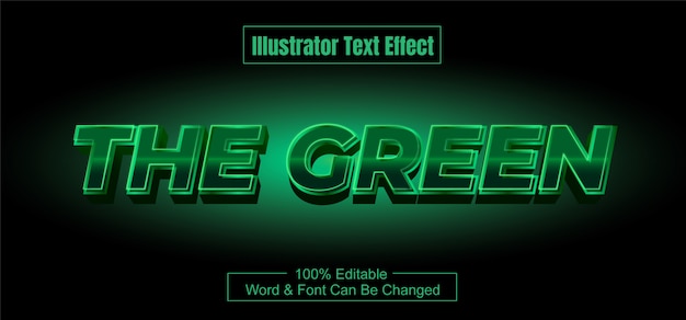 Vettore effetto testo verde