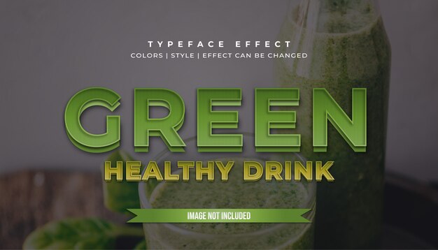 Vector green text style with embossed effect