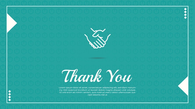 Vector green thank you banner with hand icon