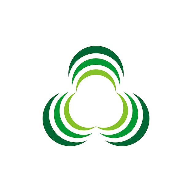 Зеленый три листа логотип шаблон иллюстрации дизайн вектор EPS 10