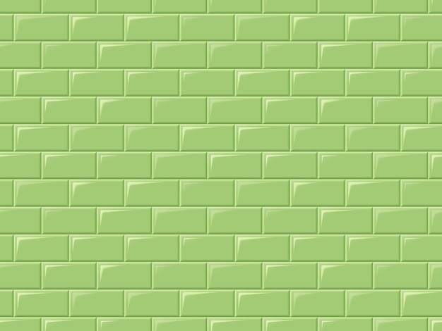 Vector green tiles seamless horizontal pattern ceramic bricks in metro pool outdoor