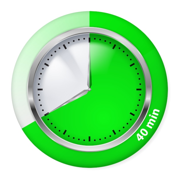 Icona del timer verde. illustrazione di quaranta minuti