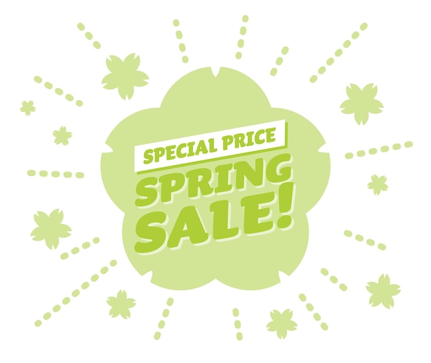 Vector green title design of the spring sale