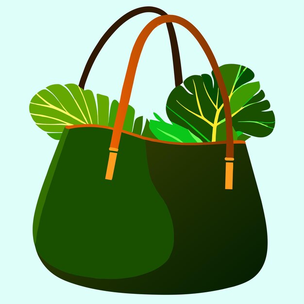 Вектор Зеленые сумки для покупок