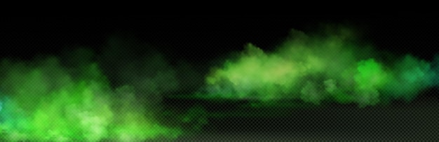 Vector green toxic smoke cloud with overlay effect