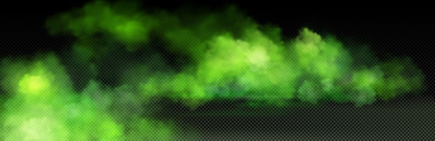 Vector green toxic smoke cloud with overlay effect