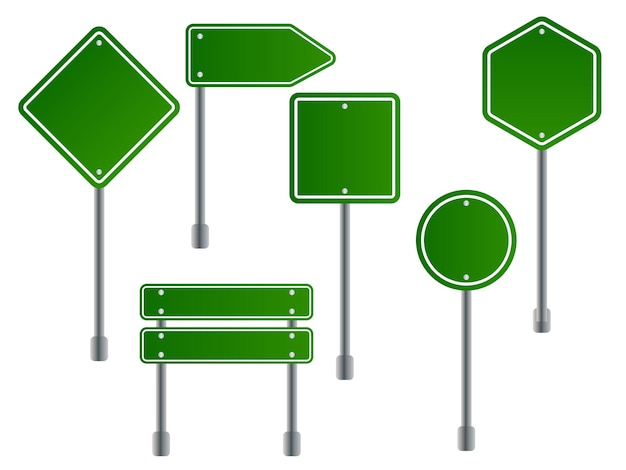 Green traffic signs Vector on background