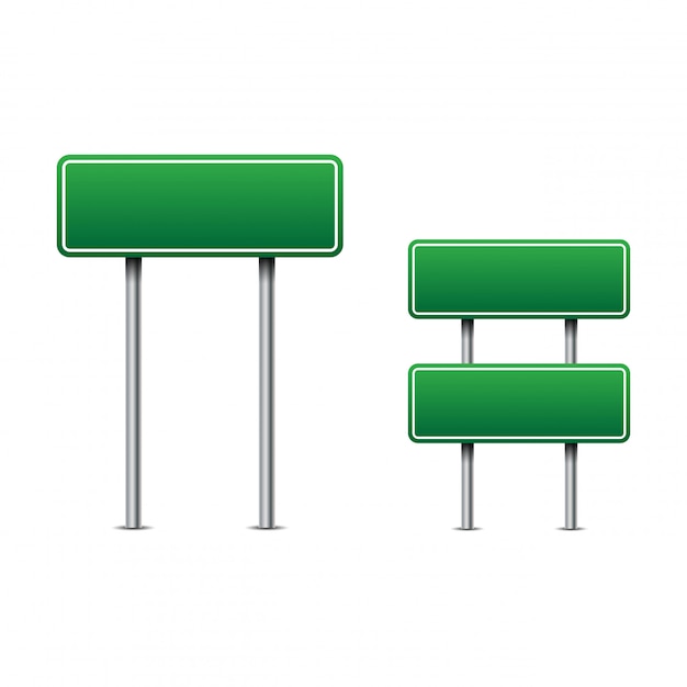 Green traffic signs vector