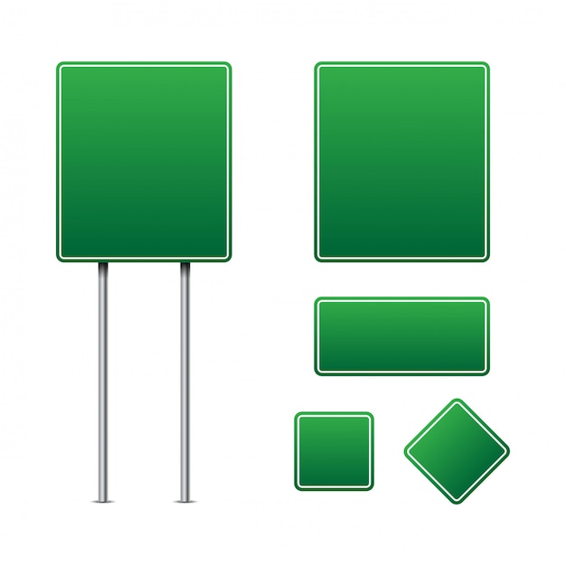 Green traffic signs vector