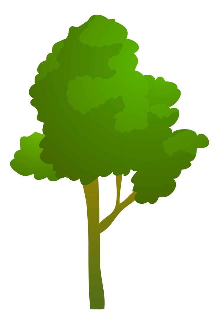 Vector green tree flat icon summer nature symbol
