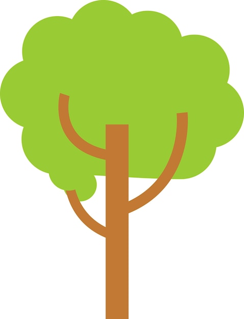 Green Tree in Flat Style