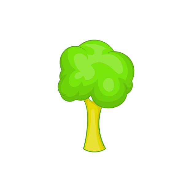 Green tree icon in cartoon style isolated on white background Plants symbol