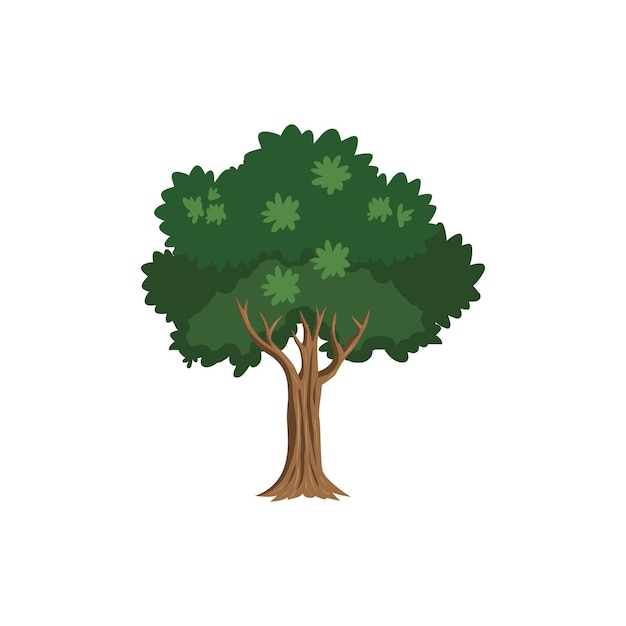 Green tree icon illustration clipart template