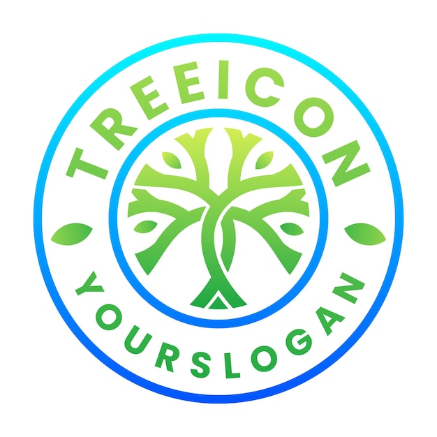 Green tree icon logo design