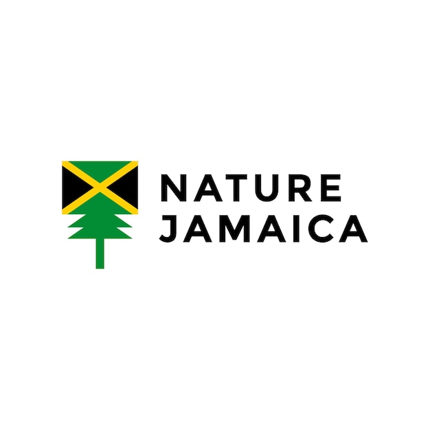 녹색 나무 자메이카 로고 디자인 벡터
