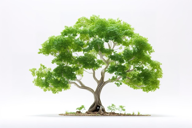 Green Tree large sprawling on a white background