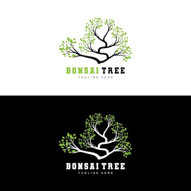 緑の木のロゴ デザイン 盆栽の木のロゴの図 葉と木のベクトル