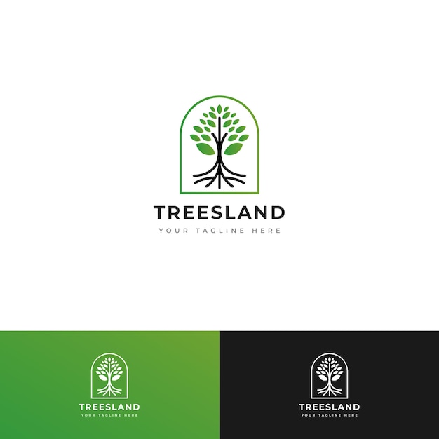 Вектор Дизайн логотипа зеленого дерева