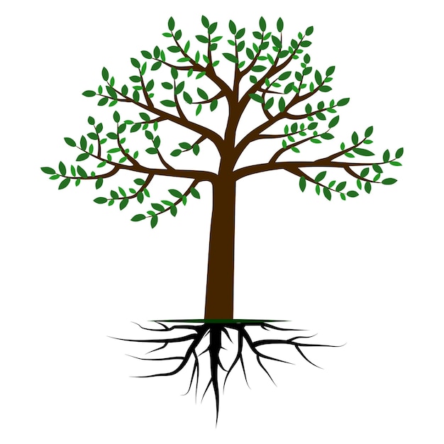 Green tree picture. Vector illustration. EPS 10.