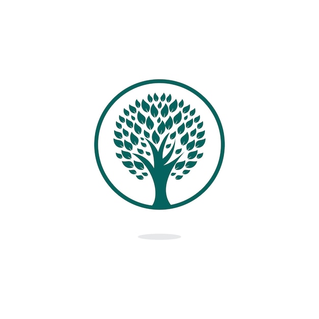 Green tree vector logo design