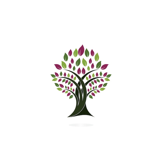 Green tree vector logo design.