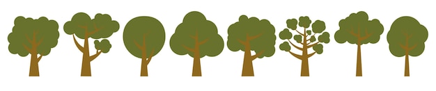 Green trees Collection of illustrations of trees Wood for every taste Abstraction of trees