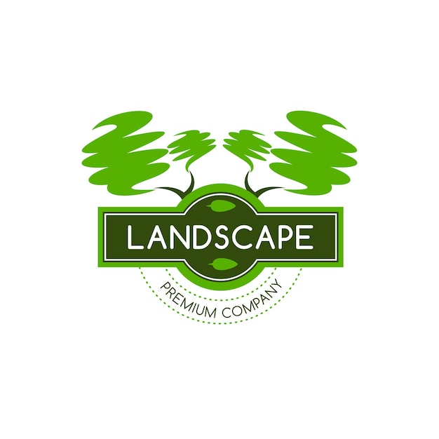 Green trees vector icon for landscape designing