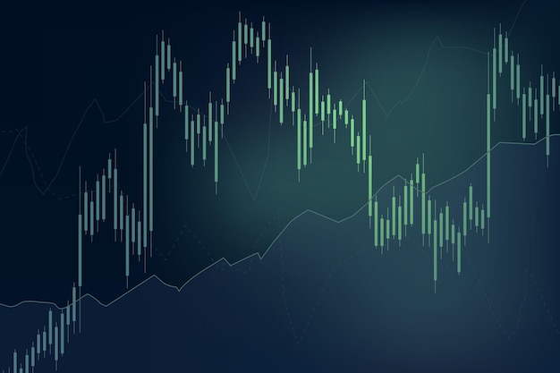 Вектор Зеленый график тенденции фон