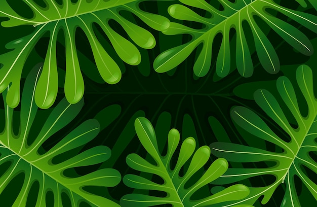 Green tropical leaves background