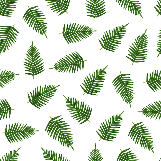 Disegno del modello di foglie tropicali verdi Vettore Premium