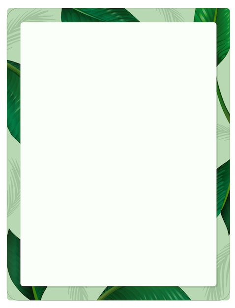 Vector green tropical plants border template with aframe