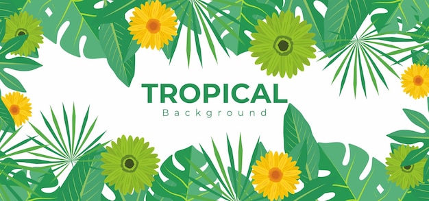 Green Tropical Vector Background