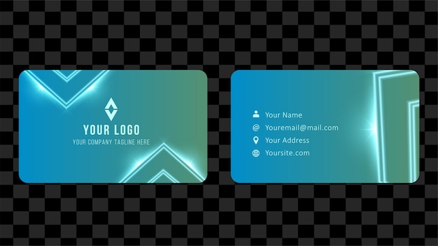 Green turquoise simple business card template