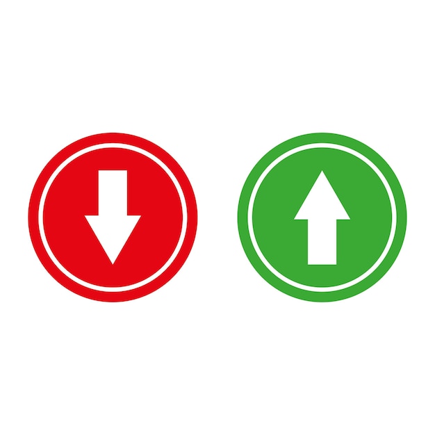 Green up down button. Vector illustration.