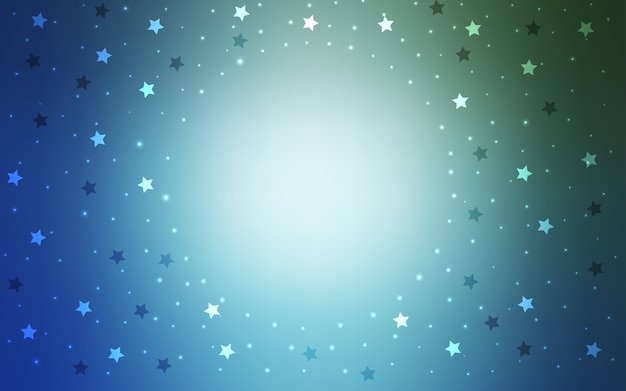 Vector green vector background with colored stars