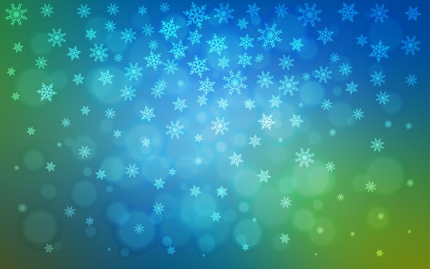 Green vector cover with beautiful snowflakes