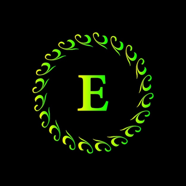Green vector initial font 3d logo design