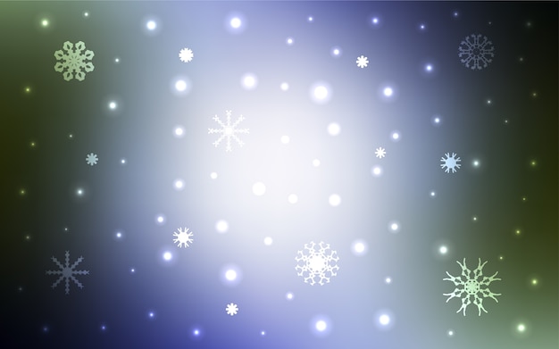 Green vector layout with bright snowflakes