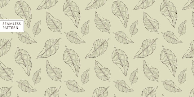 Green vector seamless pattern with leaves for textiles wrapping paper covers backgrounds wallpapers