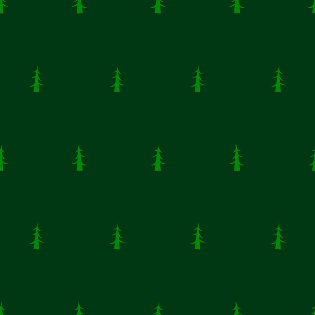 Vector green vector seamless pattern with small christmas trees