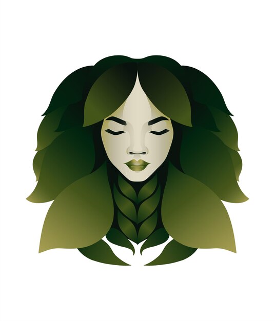 Green vector woman8