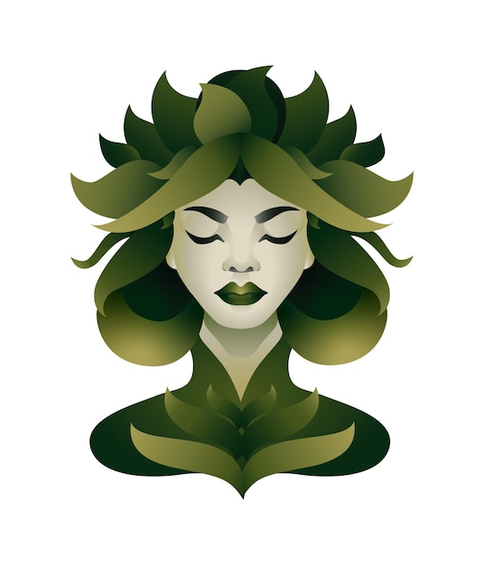 Vector green vector woman9