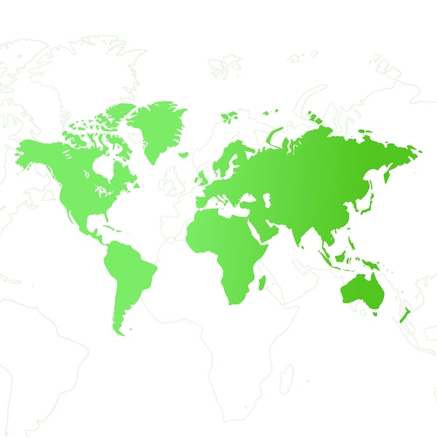 Vettore mappa del mondo vettoriale verde