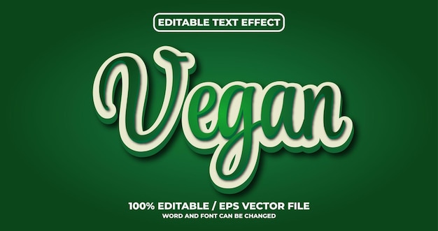 Green vegan editable text effect