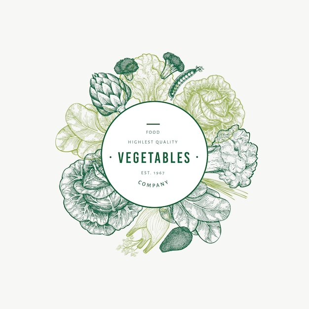 Modello di verdure verdi. illustrazione cibo disegnato a mano.