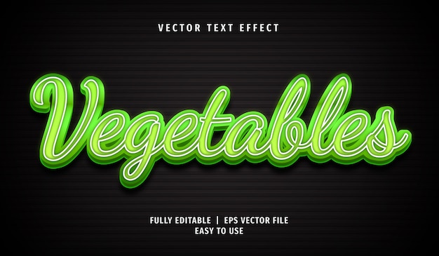 Green vegetables text effect, editable text style