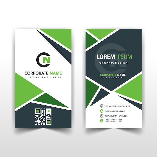 green vertical abstract card