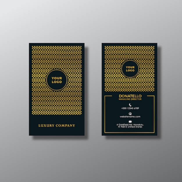 Green vertical business card design